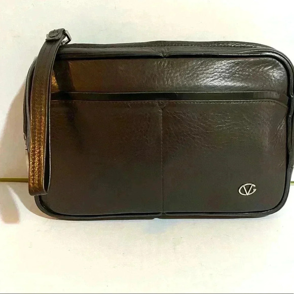 Valentino Garavani Handbags - Glovanni Valentino unisex vintage brown leather wristlet clutch bag
